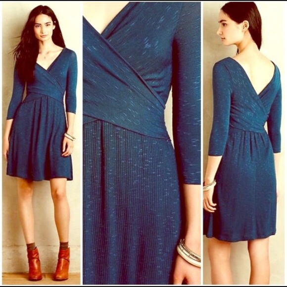 Anthropologie Dresses & Skirts - NWT Amadi Teal Cross Wrap Dress